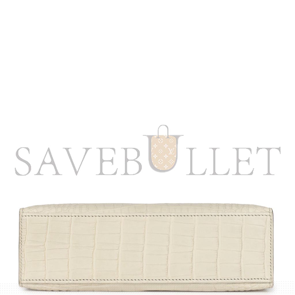 HERMÈS MASTER KELLY POCHETTE BETON MATTE ALLIGATOR GOLD HARDWARE (22*14*7cm)